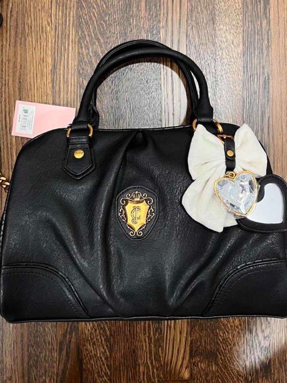 juicy couture romance satchel shoulder bag in black liquorice y2k NWT